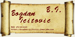 Bogdan Ićitović vizit kartica